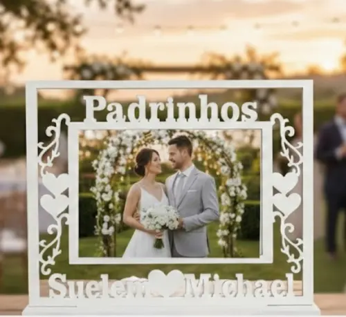 Porta Retrato Casamento Padrinhos Brinde Lembrancinha