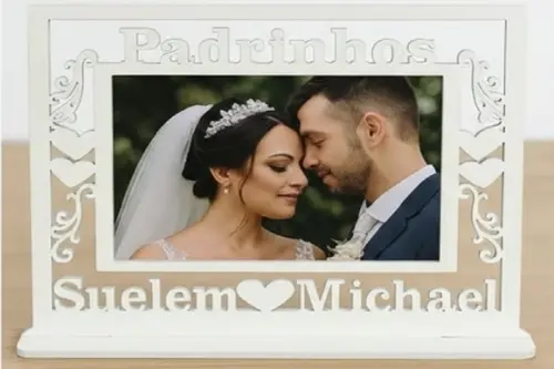 Porta Retrato Casamento Padrinhos Brinde Lembrancinha