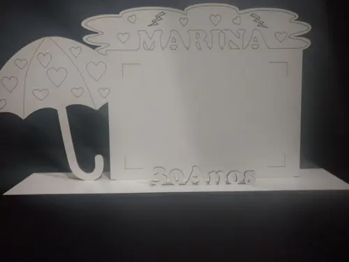 Porta retrato nuvem chuva benção amor coração lembrancinha