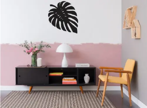 Quadro decorativo de ambiente modelo Flor em mdf 50 cm