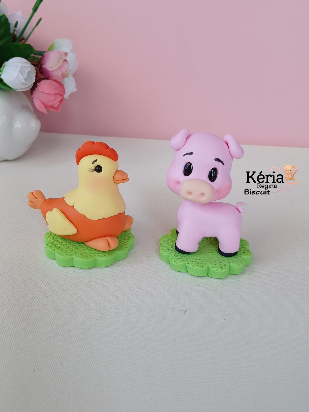 Apliques Fazendinha em Biscuit