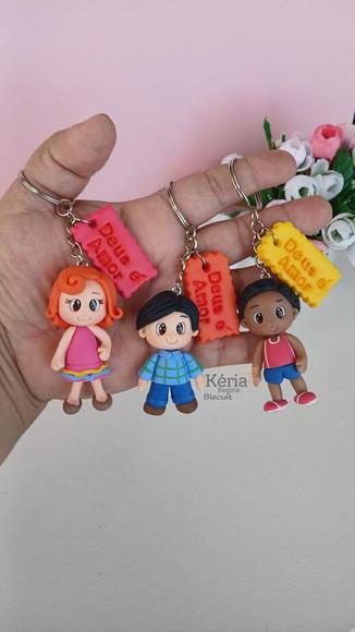 Chaveiros 3 Palavrinhas em Biscuit