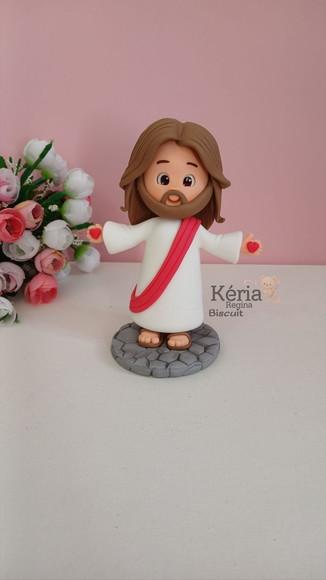 Jesus de Biscuit, para Topo de Bolo, Decoração, Lembrancinha
