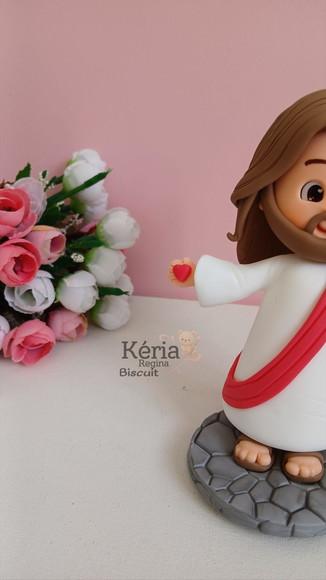 Jesus de Biscuit, para Topo de Bolo, Decoração, Lembrancinha