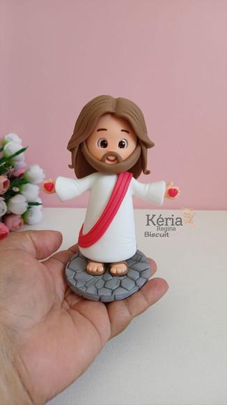Jesus de Biscuit, para Topo de Bolo, Decoração, Lembrancinha