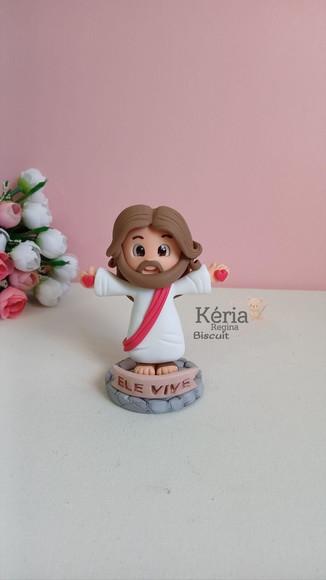 Lembrancinhas Jesus em Biscuit, Ele Vive