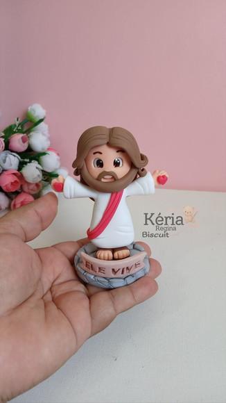Lembrancinhas Jesus em Biscuit, Ele Vive