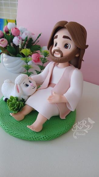 Peça o Bom Pastor, Jesus, em Biscuit