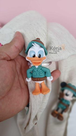 Porta Guardanapo Mickey Safari para Mesa Posta em Biscuit