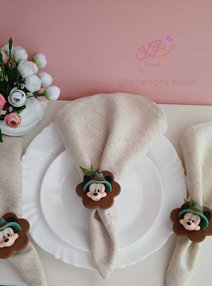 Porta Guardanapo Rostinho Mickey Safari em Biscuit