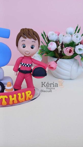 Topo de Bolo Personalizado Hotwheels em Biscuit