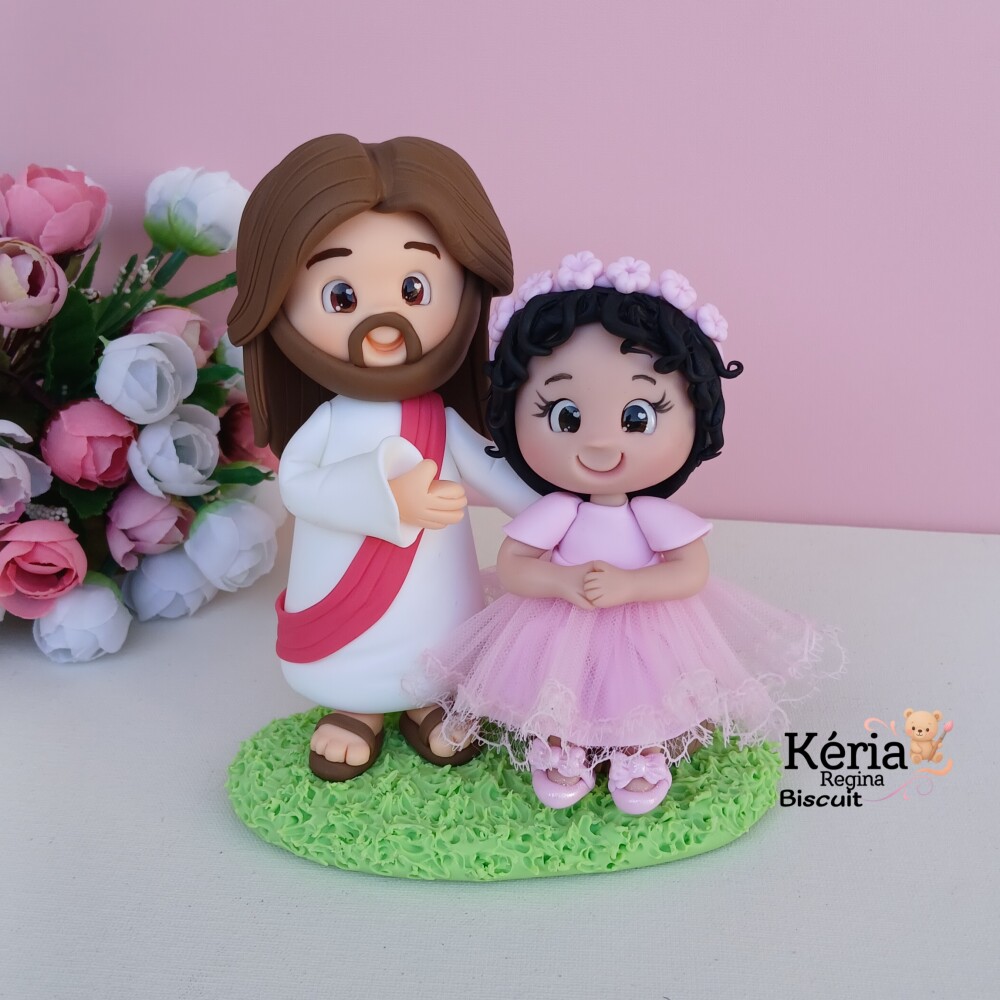 Mini Topo Personalizado, Jesus e a Menina