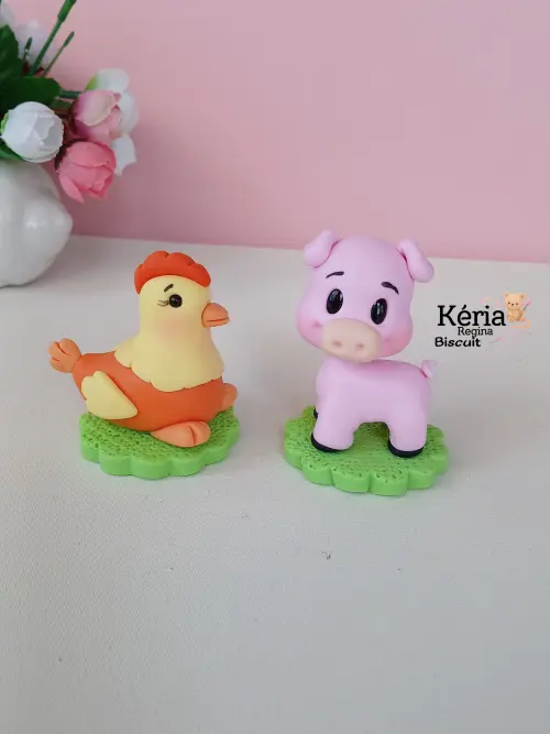 Apliques Fazendinha em Biscuit
