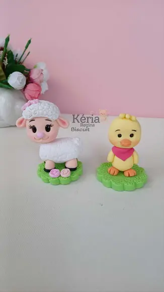Apliques Fazendinha em Biscuit