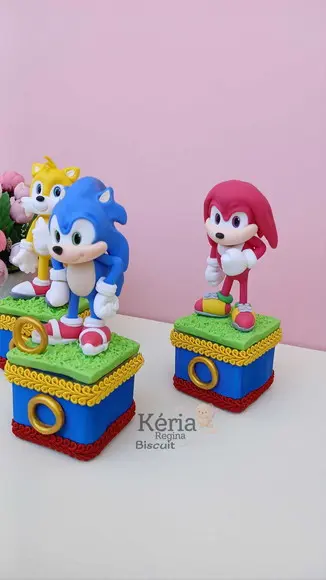 Caixinha Sonic, Knuckles e Tails em Biscuit