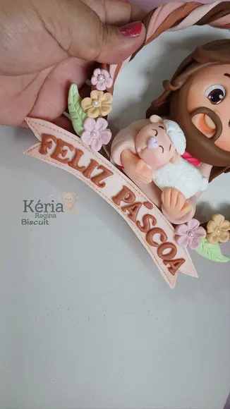 Guirlanda de Páscoa, Jesus de Biscuit