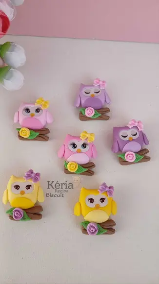 Imã Corujinha em Biscuit