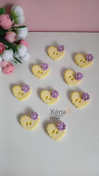 Imã Coração Fé em Biscuit
