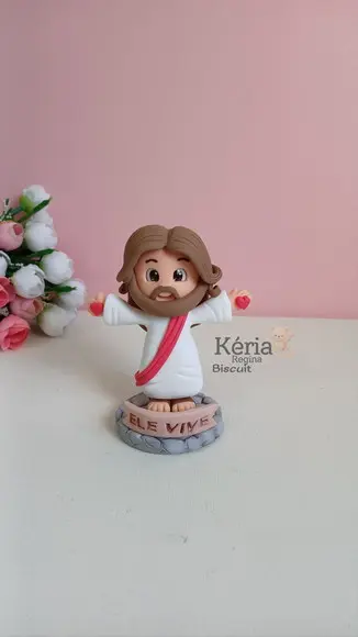 Lembrancinhas Jesus em Biscuit, Ele Vive