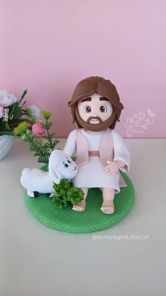 Peça o Bom Pastor, Jesus, em Biscuit