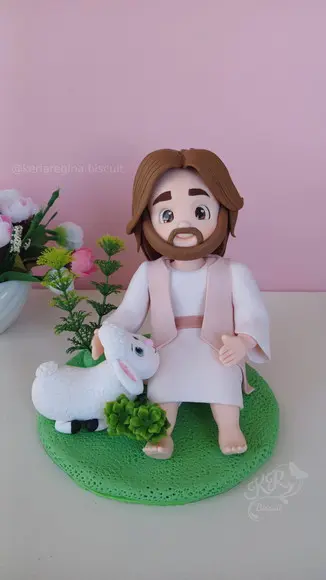 Peça o Bom Pastor, Jesus, em Biscuit