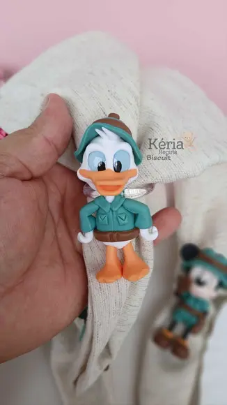 Porta Guardanapo Mickey Safari para Mesa Posta em Biscuit
