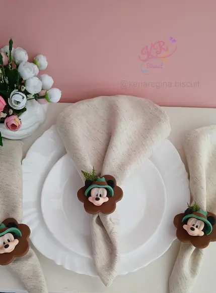 Porta Guardanapo Rostinho Mickey Safari em Biscuit