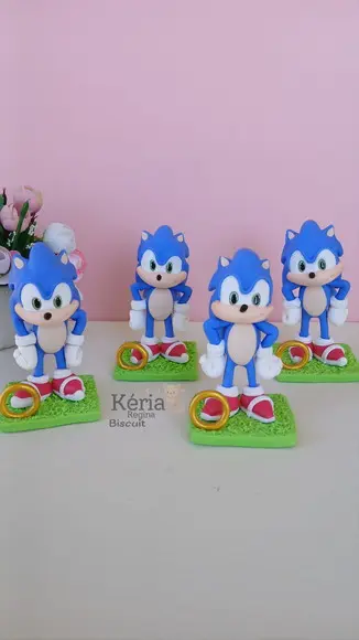Sonic em Biscuit para Lembrancinhas e Decoração