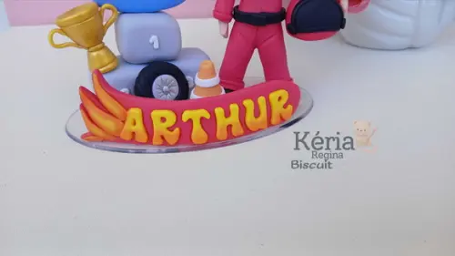 Topo de Bolo Personalizado Hotwheels em Biscuit