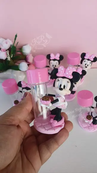 Tubete Minnie Confeiteira em Biscuit