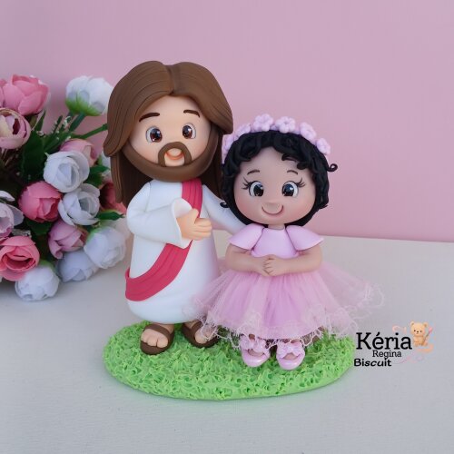 Mini Topo Personalizado, Jesus e a Menina