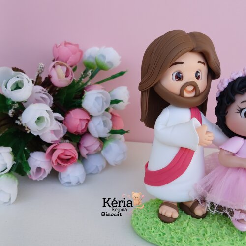 Mini Topo Personalizado, Jesus e a Menina