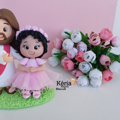 Mini Topo Personalizado, Jesus e a Menina