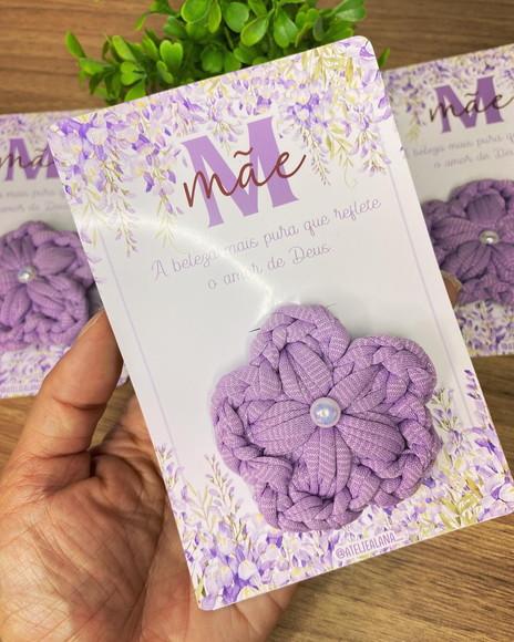 Card Chaveiro Flor Fio de Malha
