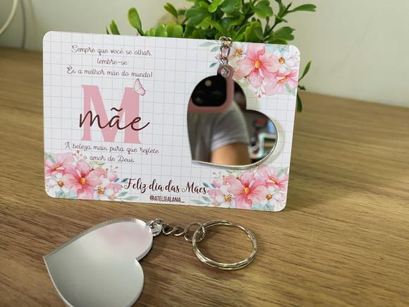 Card com Chaveiro Oração Espelho