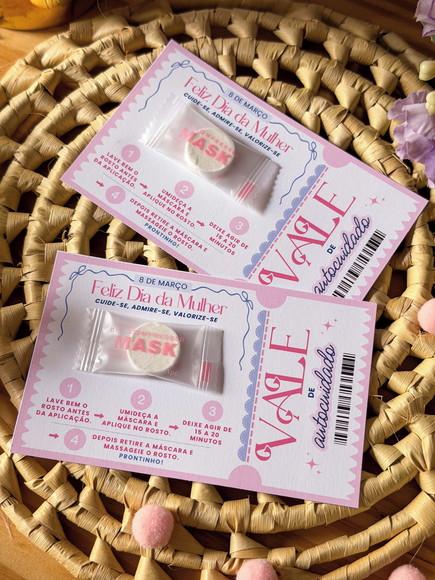 Card com Máscara Facial Comprimida- Dia da Mulher