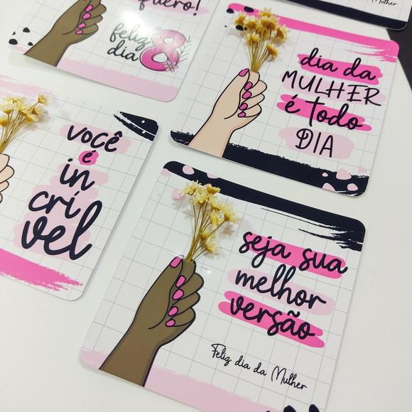 Card com Mini Flores para Dia da Mulher