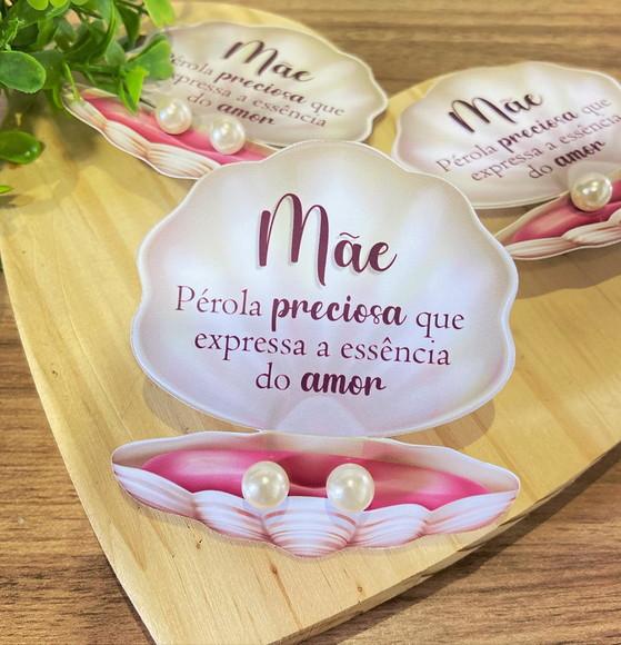 Cartão concha dia das Mães com par de Brincos