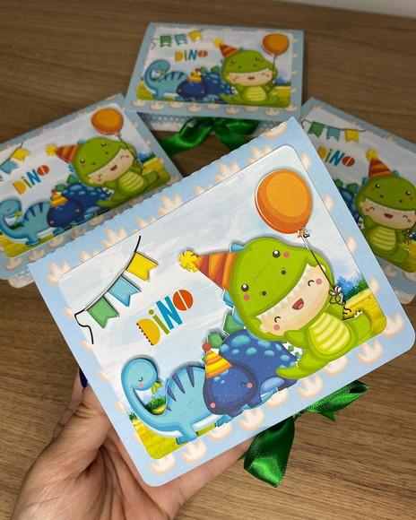 Convite caixa Dino Baby