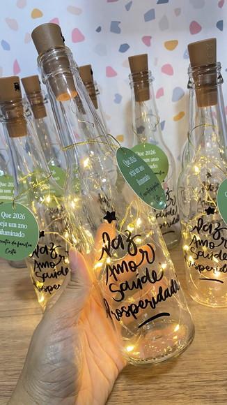 Garrafa de Vidro Personalizada Led