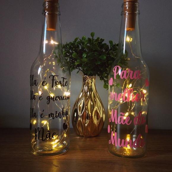 Garrafa de Vidro Personalizada com Led