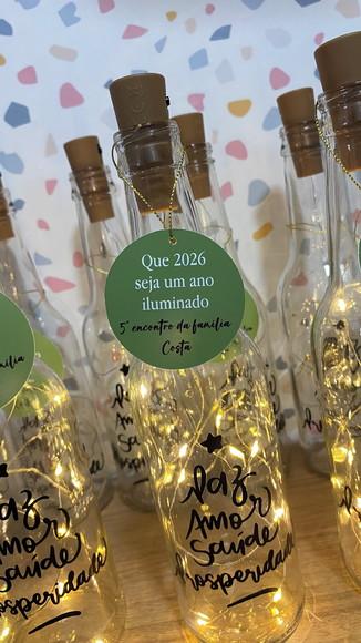 Garrafa de Vidro Personalizada Led