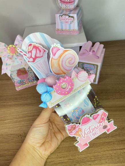 Kit Papelaria Luxo Doceria 20 Unidades