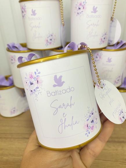 Tubo Lata Personalizada Batizado 6x7cm