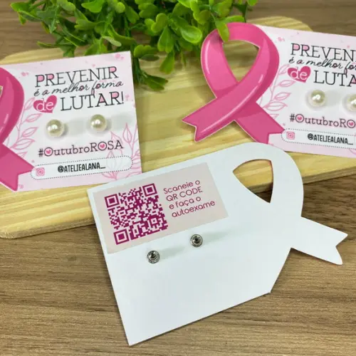 Card Brinco com Qrcode Explicativo Outubro Rosa