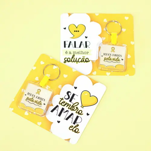 Card com Chaveirinho- Setembro Amarelo