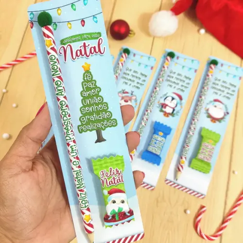 Card com Lapis e Bala Personalizados