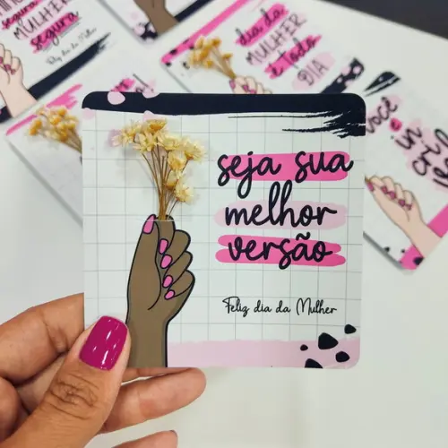Card com Mini Flores para Dia da Mulher