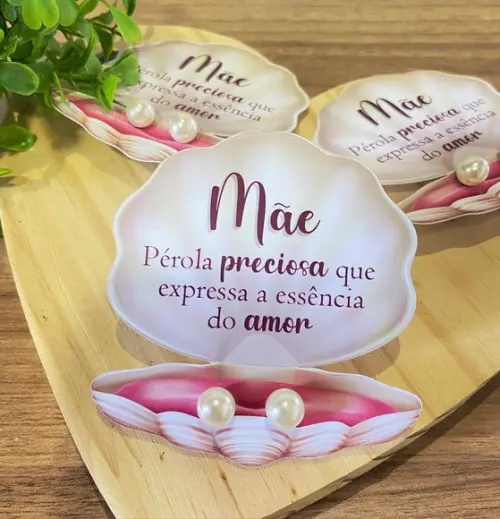 Cartão concha dia das Mães com par de Brincos