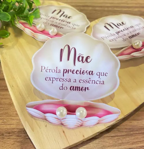Cartão concha dia das Mães com par de Brincos
